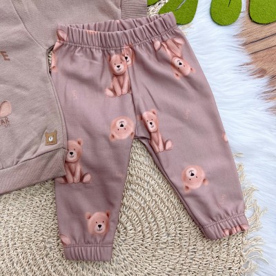 Conj. Casaco Super Cute Baby Bear e Calça - Marrom